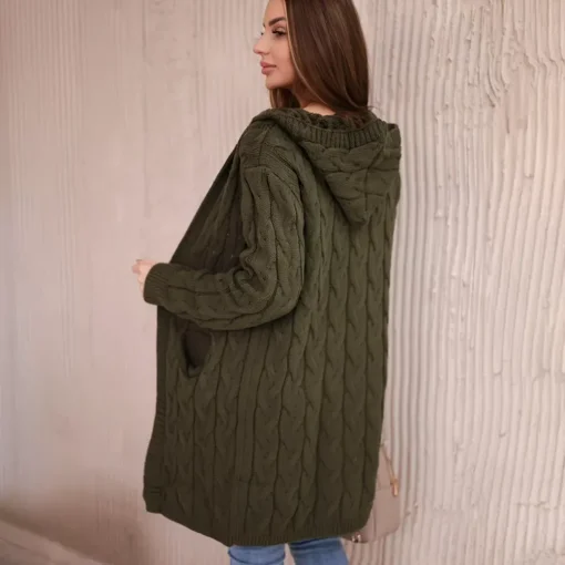 JEANS Neuleet>Kesi Hood neuletakki khaki