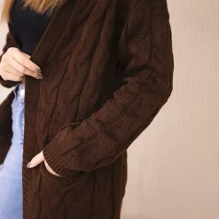 JEANS Neuleet></noscript>Kesi Hood neuletakki tummanruskea