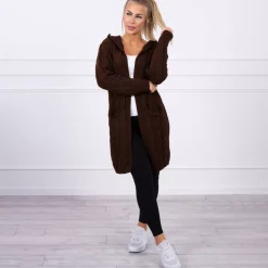 JEANS Neuleet></noscript>Kesi Hood neuletakki tummanruskea