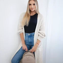 JEANS Neuleet>Kesi Laura neuletakki taskuilla vaalea beige