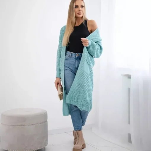 JEANS Neuleet>Kesi Laura neuletakki taskuilla aqua