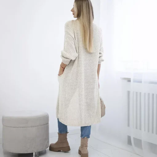 JEANS Neuleet>Kesi Laura neuletakki taskuilla vaalea beige