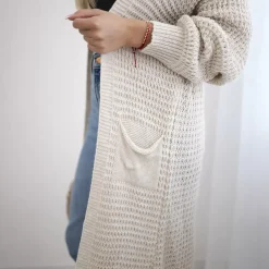 JEANS Neuleet></noscript>Kesi Laura neuletakki taskuilla vaalea beige
