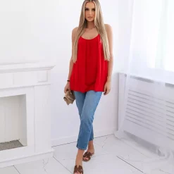 JEANS Lyhythihaiset Paidat Ja Topit>Kesi Linnea viskoositoppi punainen