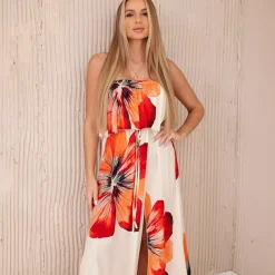 JEANS Maksimekot>Kesi Mae viskoosinen bandeaumekko cream