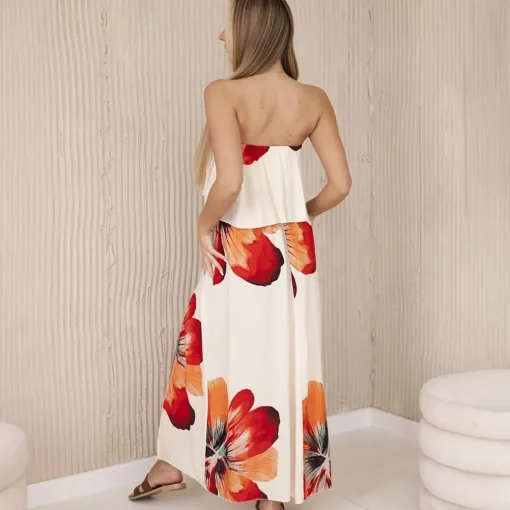 JEANS Maksimekot>Kesi Mae viskoosinen bandeaumekko cream