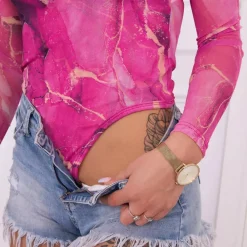 JEANS Pitkähihaiset Paidat></noscript>Kesi Marble body fuksia