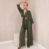 JEANS Pitkähihaiset Paidat | Housut>Kesi Minnie paita ja housut - setti khaki