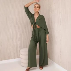 JEANS Pitkähihaiset Paidat | Housut>Kesi Minnie paita ja housut - setti khaki