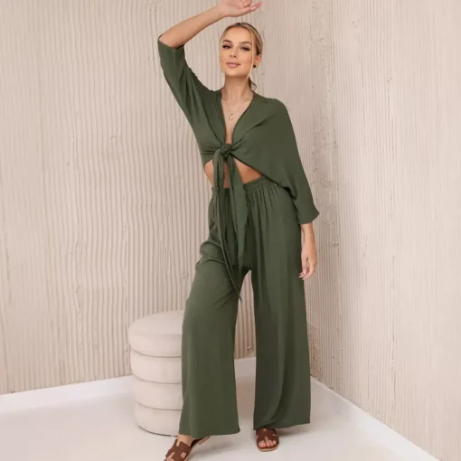 JEANS Pitkähihaiset Paidat | Housut>Kesi Minnie paita ja housut - setti khaki