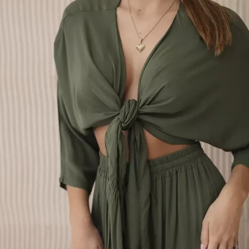 JEANS Pitkähihaiset Paidat | Housut>Kesi Minnie paita ja housut - setti khaki