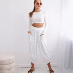 JEANS Housut></noscript>Kesi Nikki haaremihousut valkoinen