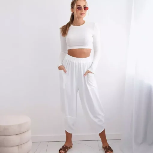 JEANS Housut>Kesi Nikki haaremihousut valkoinen