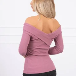 JEANS Pitkähihaiset Paidat>Kesi off shoulder ribbipaita vanha roosa