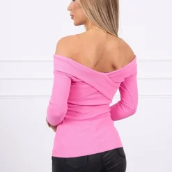 JEANS Pitkähihaiset Paidat>Kesi off shoulder ribbipaita pinkki