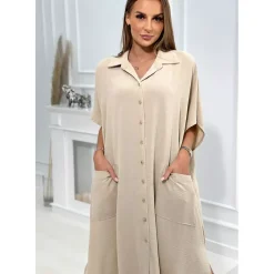JEANS Pitkähihaiset Paidat | Minimekot>Kesi Olivia paitamekko beige