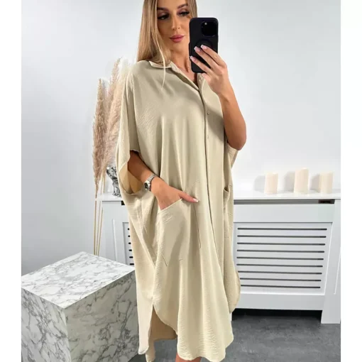 JEANS Pitkähihaiset Paidat | Minimekot>Kesi Olivia paitamekko beige