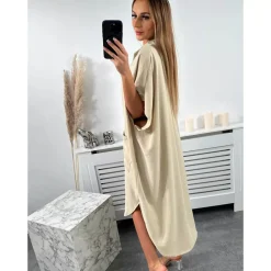 JEANS Pitkähihaiset Paidat | Minimekot></noscript>Kesi Olivia paitamekko beige