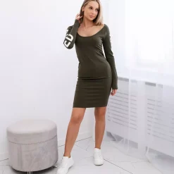 JEANS Minimekot>Kesi Ragged trikoomekko khaki