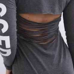 JEANS Minimekot></noscript>Kesi Ragged trikoomekko tummanharmaa