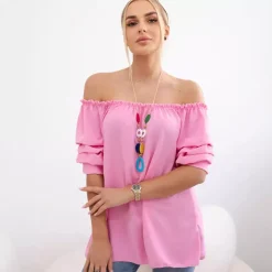 JEANS Lyhythihaiset Paidat Ja Topit>Kesi Raquell paita korulla baby pink