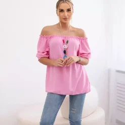JEANS Lyhythihaiset Paidat Ja Topit>Kesi Raquell paita korulla baby pink
