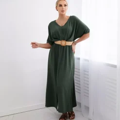 JEANS Maksimekot>Kesi Renya mekko vyöllä khaki