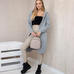 JEANS Neuleet>Kesi Sera neuletakki hupulla vaaleanharmaa