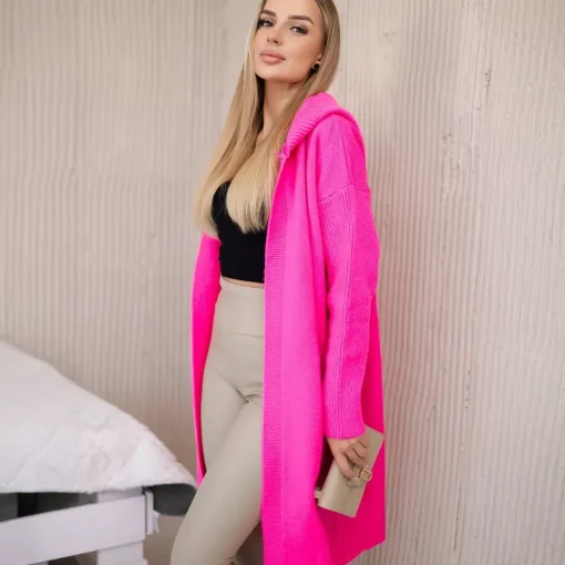 JEANS Neuleet>Kesi Sera neuletakki hupulla neonpinkki