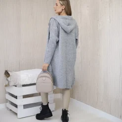 JEANS Neuleet></noscript>Kesi Sera neuletakki hupulla vaaleanharmaa