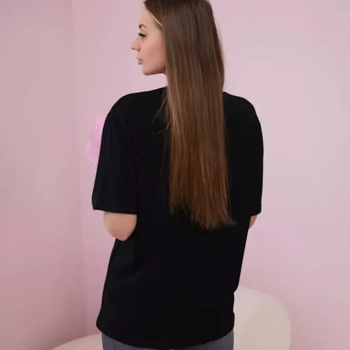 JEANS Lyhythihaiset Paidat Ja Topit>Kesi Sibyl t-paita tylliruusulla musta