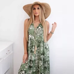 JEANS Maksimekot>Kesi Sienna viskoosinen mekko khaki