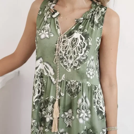 JEANS Maksimekot>Kesi Sienna viskoosinen mekko khaki