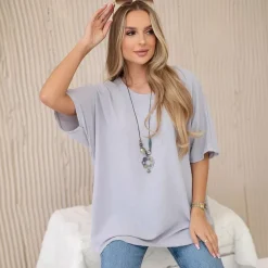 JEANS Lyhythihaiset Paidat Ja Topit>Kesi Solly oversize paita korulla v.harmaa