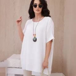 JEANS Lyhythihaiset Paidat Ja Topit>Kesi Solly oversize paita korulla valkoinen