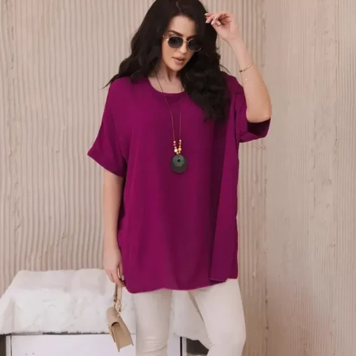 JEANS Lyhythihaiset Paidat Ja Topit>Kesi Solly oversize paita korulla luumu