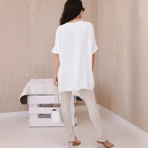 JEANS Lyhythihaiset Paidat Ja Topit>Kesi Solly oversize paita korulla valkoinen