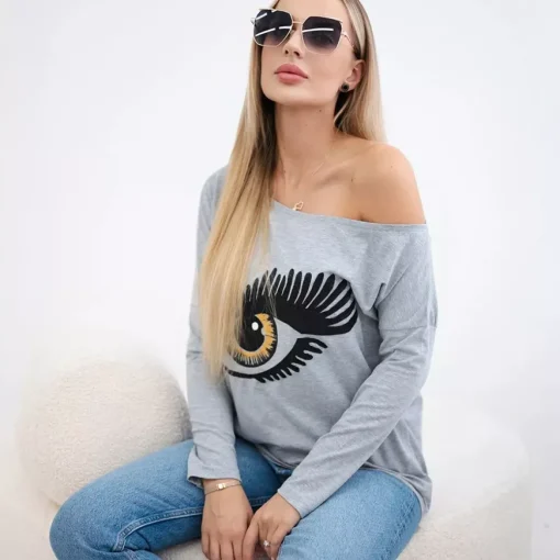 JEANS Pitkähihaiset Paidat>Kesi Suvie puuvillatrikoopaita v.harmaa