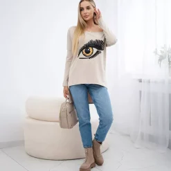 JEANS Pitkähihaiset Paidat>Kesi Suvie puuvillatrikoopaita beige