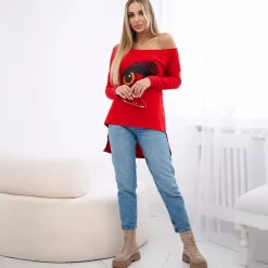 JEANS Pitkähihaiset Paidat>Kesi Suvie puuvillatrikoopaita punainen