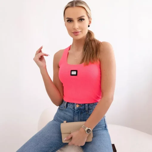JEANS Lyhythihaiset Paidat Ja Topit>Kesi Teller ribbitoppi neonpinkki