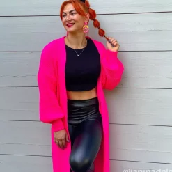 JEANS Neuleet>Kesi Xena neuletakki taskuilla neonpinkki