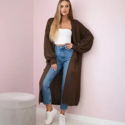 JEANS Neuleet>Kesi Xena neuletakki taskuilla tummanruskea