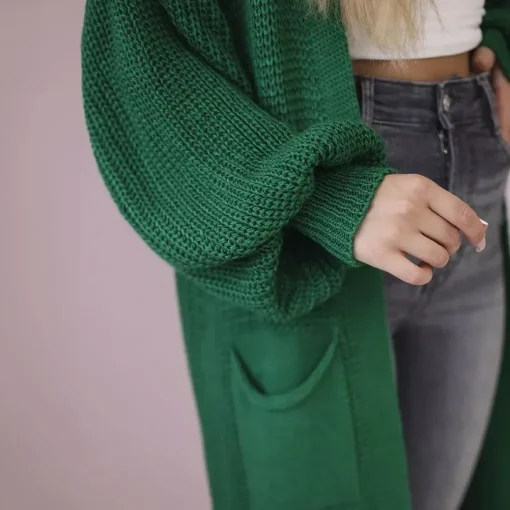 JEANS Neuleet>Kesi Xena neuletakki taskuilla vihreä