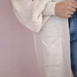 JEANS Neuleet></noscript>Kesi Xena neuletakki taskuilla vaalea beige
