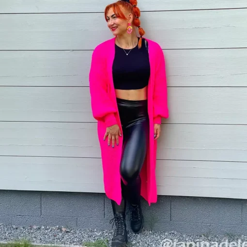 JEANS Neuleet>Kesi Xena neuletakki taskuilla neonpinkki
