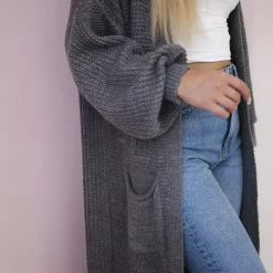 JEANS Neuleet></noscript>Kesi Xena neuletakki taskuilla t.harmaa