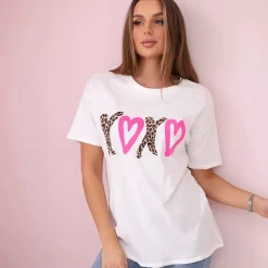 JEANS Lyhythihaiset Paidat Ja Topit>Kesi XOXO printtipaita valkoinen
