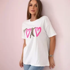 JEANS Lyhythihaiset Paidat Ja Topit>Kesi XOXO printtipaita valkoinen