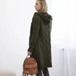 Kesi Neuleet>Zaina hupullinen neuletakki khaki